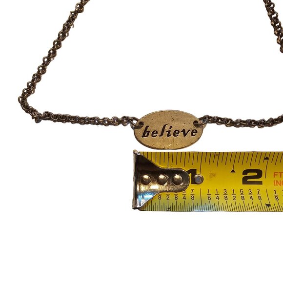 Cynthia Garrett BELIEVE Brass tone lobster clasp adjustable Necklace - Picture 6 of 6